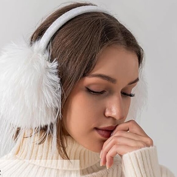 Winter Foldable Ear Muffs #Black #White main image 16